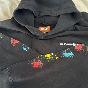 Golf Black Hoodie with Colorful Accents